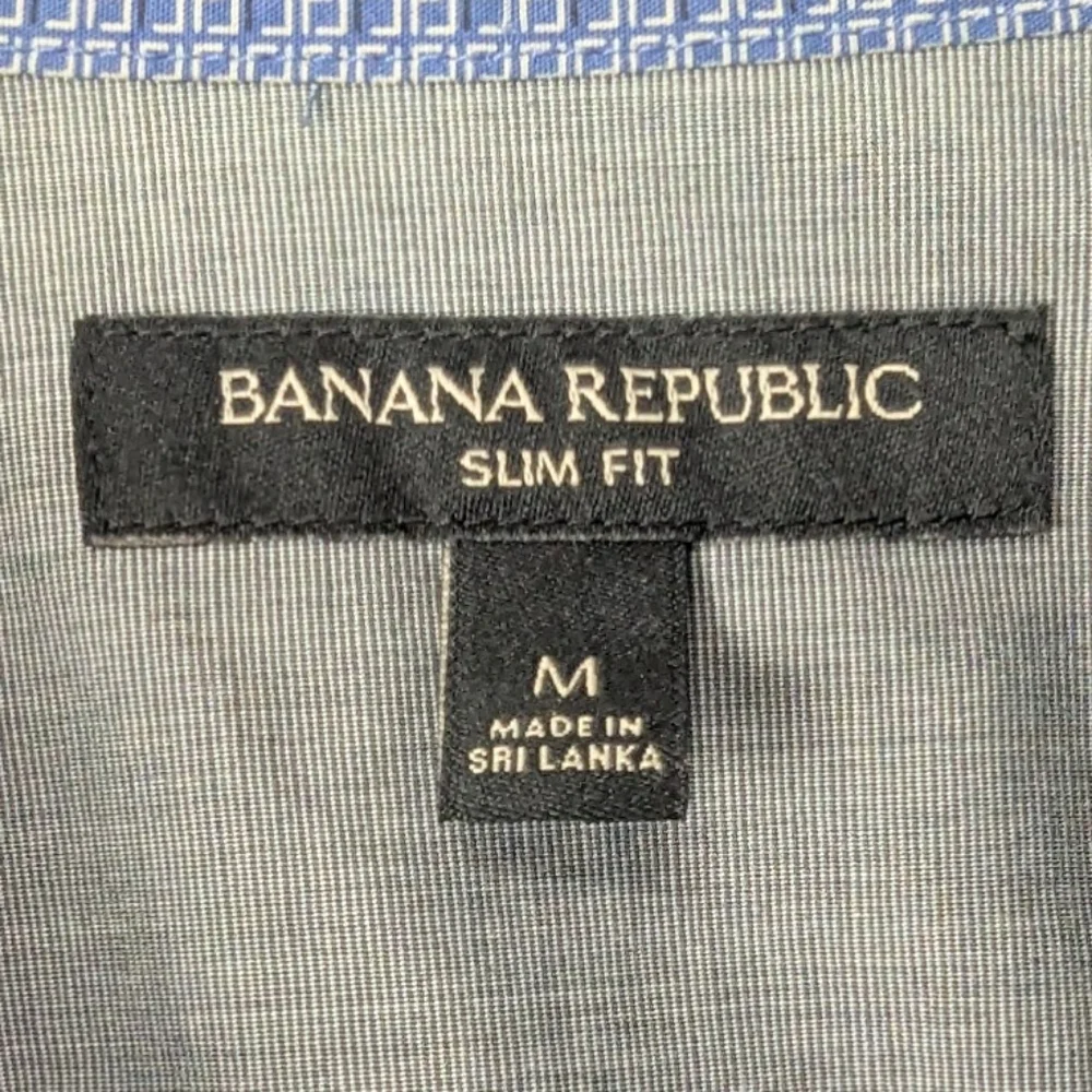 Banana Republic Medium Slim Fit Button Down Shirt In Blue